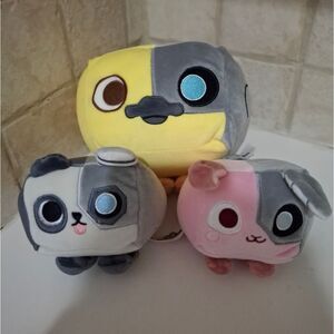 Pet Simulator Roblox Plush Bundle Of 3 Pixel Chicken Bunny & Dog